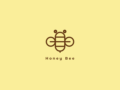 Honey Bee design flat icon illustration logo minimal vector