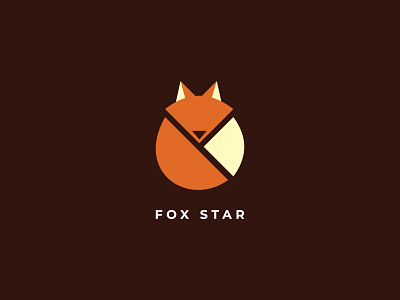Fox Star design flat icon illustration logo minimal vector