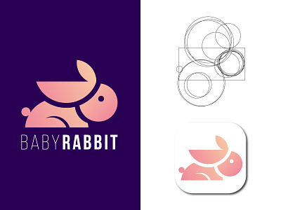 Baby Rabbit art branding design flat graphic design icon illustration logo minimal vector