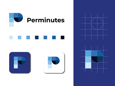Perminutes art branding design flat graphic design icon illustration logo minimal vector