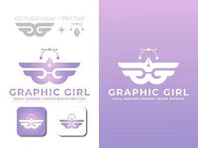 Graphic Girl art branding design flat graphic design icon illustration logo minimal vector