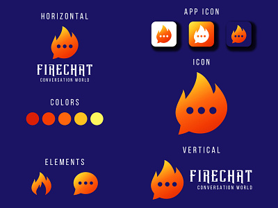 Firechat art branding chat logo creative logo design elegant fire logo firechat logo flat flat minimalist logo graphic design icon illustration logo logo maker minimal modern logo unique vector