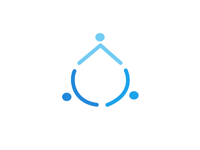 Water conservation blueprint design drop icon logo minimal people vector water