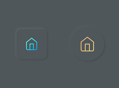 Dark Theme Home Icon black blue button button design dark mode design home icon minimal neon colors ui ux vector