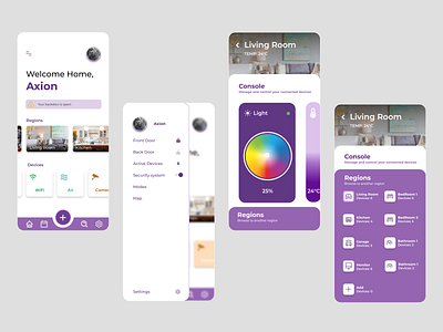 Home Automation app design home automation icon minimal purple typography ui ux vector