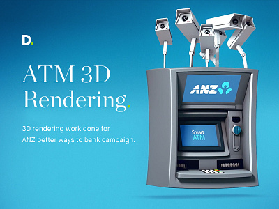 3D Rendering work - ANZ better ways to bank 3d 3d rendering anz atm bank motion motion design