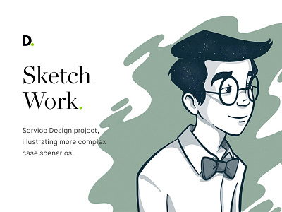 Sketch work bow tie character glasses illustration illustrations male shirt sketch sketches user stories