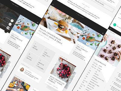 Luxe recipe app - Concept design food instagram photography typography ui website