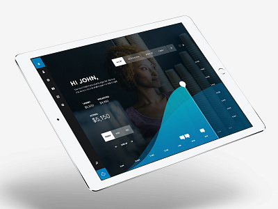 Dashboard business - Concept blue dashboard design graph infographic ipad layout ui