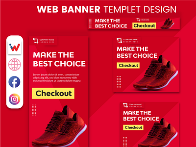 Shoes Product web Banner template design