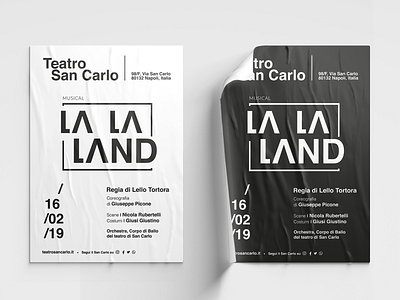 La La Land | Poster black black and white flat graphic design lalaland minimal minimalist playbill poster poster art poster design white