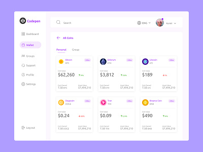 Dashboard exploration bitcoin coin crypto cryptocurrency dailyui dailyui challenge dashboard design digital payment system digital wallet doge ethereum graphic design token ui uiux virtual currency wallet web web design