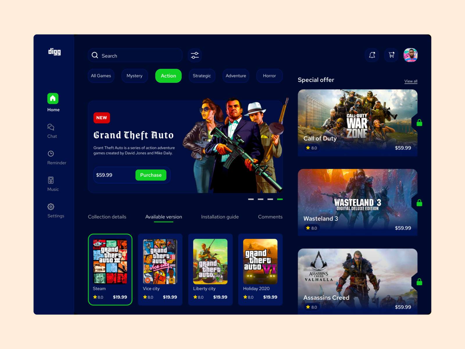 Game Dashboard Design by Falade Kunmi on Dribbble