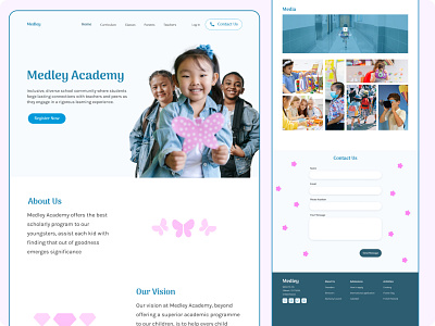 School landing page children classroom dailyui dailyui challenge design education figma graphic design illustration kid landing page learn principal school teacher tutor ui uiux web web design