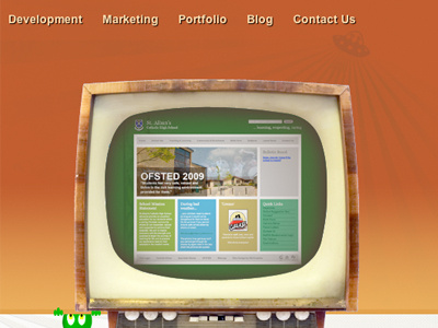 A snippet of our retro themed website
