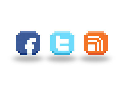 8-bit Social Network Icons 8bit icon media network retro social