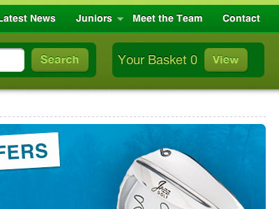 Design for golf equipment website design golf shopping basket website
