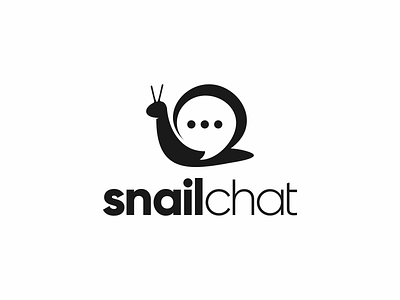 snail chat animal communication logo tech unique