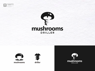 Mushrooms Driller artwork combination design driller dualmeaning graphic ideas illustration logo mushrooms