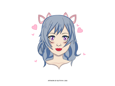 Anime Style girl Chat-Bot (Blue version) anime character anime style cartoon character design illustrations line art manga