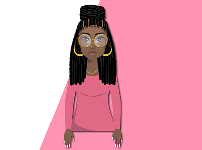 Cute Black Girl Character