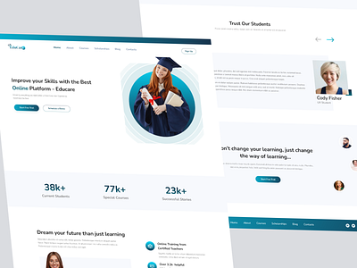 Educare - Online Platform educational website minimal trends2022 ui ui trends uiux ux