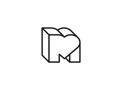 M + Heart logo idea black design graphic design heart heart logo icon idea illustration letter logo logo m logodesign logotype love mark minimal minimalism typography vector