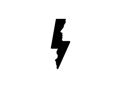 Лого идея / Lightning and face black brand face icon idea letter lightning logo logodesign logotype mark men minimalism typography vector woman лого логотип минимализм