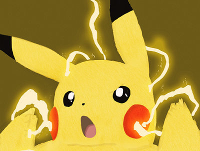 PIkachu Using Thunderbolt design illustration photoshop pikachu pokemon