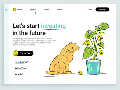 Investment App page app concept creative design design dod doggo dogs illustration illustration art invest investment lending lending page mobile app ui ui ux web web design