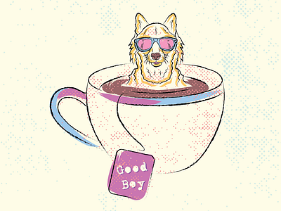 Doggo in coffee cup