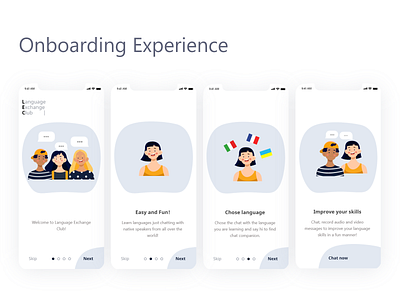 App Onboarding Experience app design flat fun illustration mobile modern onboarding simple ui ux