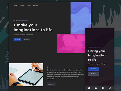 My portfolio homepage (finished) design illustration ui ux web webdesign