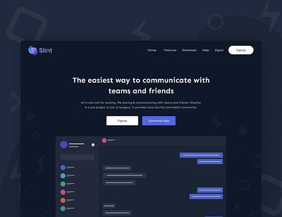 Landing page | Slint app design flat ui ux vector web webdesign website