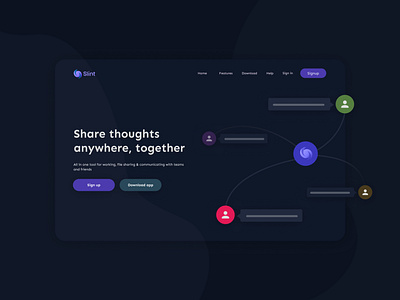 Slint | Homepage design dark ui design flat ui ux web webdesign