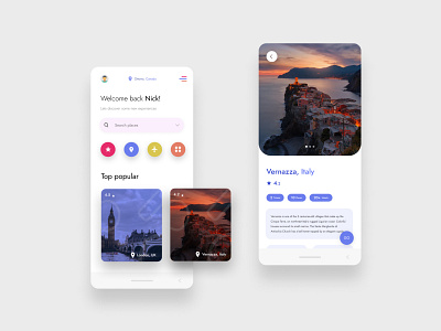 Travel app design