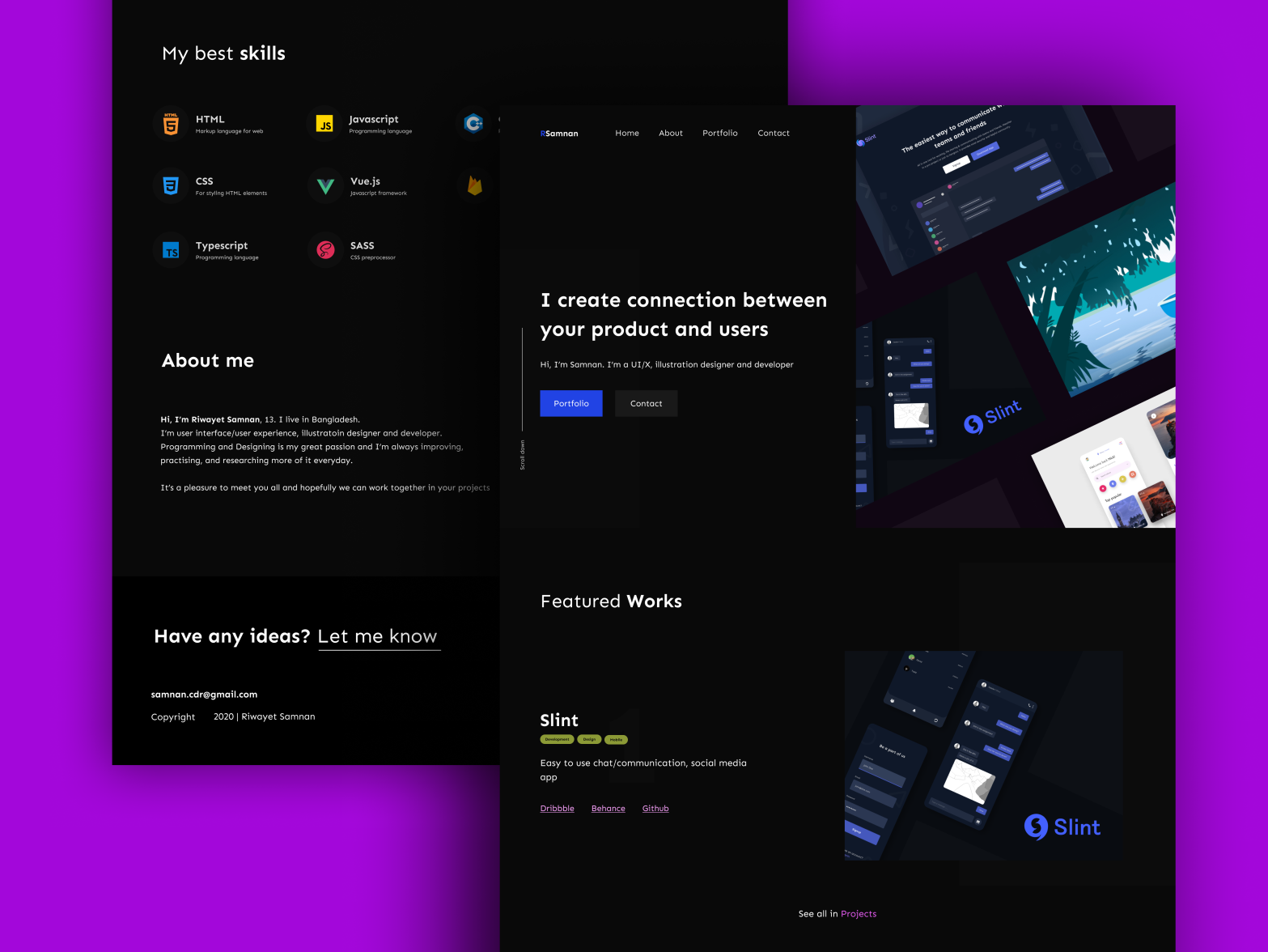 Portfolio redesign by Samnan on Dribbble