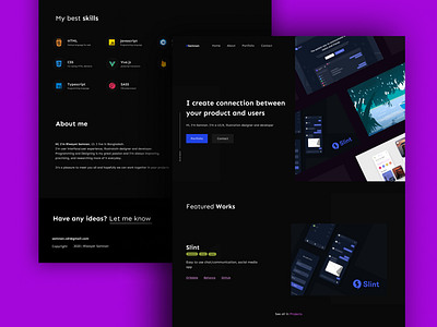 Portfolio redesign dark ui design flat minimal ui ux web webdesign website