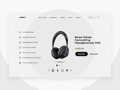 Bose headphone site design branding design flat ui ux web webdesign website