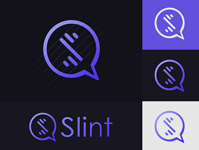 Slint chat app logo app branding dark app design flat logo logodesign vector