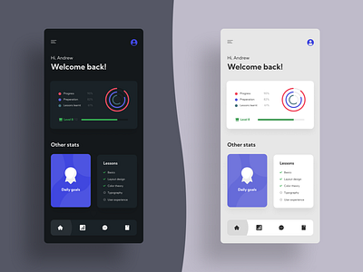 Learning app design app dark ui design light ui mobile ui ui ux web