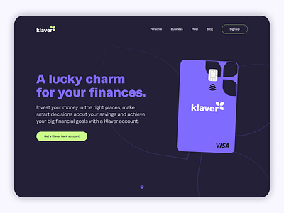 Klaver Website banking design figma hero section interface typography ui ui design web web design website