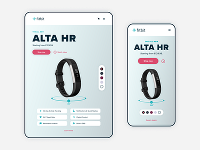 Fitness Tracker Product Card Responsive Solutions design figma fitbit fitness mobile responsive tablet tech ui ui design wearable tech web website