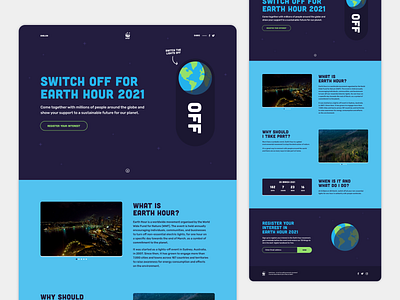 Earth Hour Microsite design earth earth hour figma interface microsite typography ui ui design web web design website website design