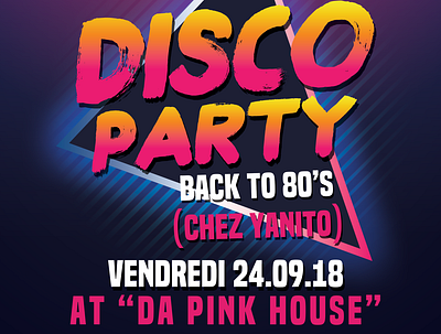 MileEnd : Disco Party 80 s disco flyer party pink house