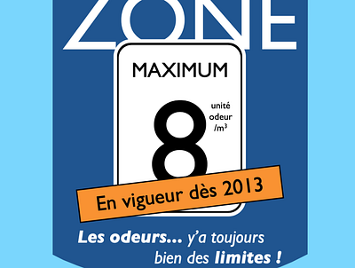 Zone 8 uo/m3 - Règlementation municipale affiche city law limited odor poster regulation