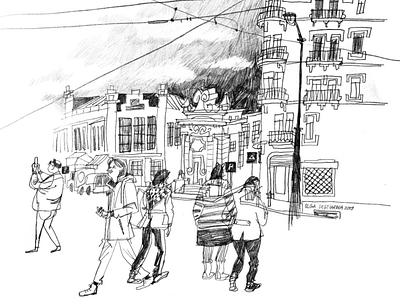 Lisboa scketch cityscape drawing illustration pencil scketch