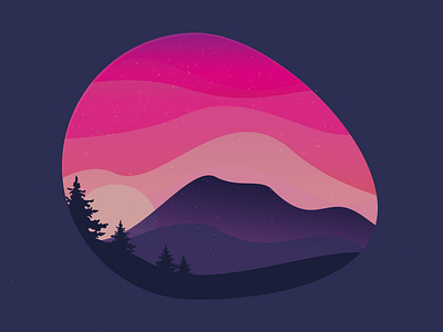 Sunset gradient illustraion illustrator landscape sky sunset