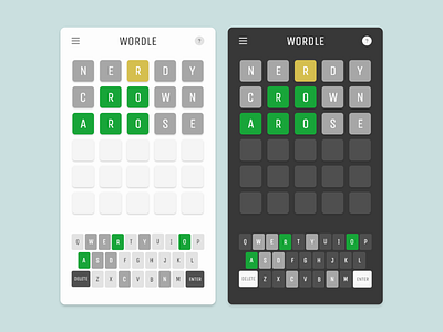 Redesign the UI/UX of Wordle. challenge dribbbleweeklywarmup redesign ui ux wordle