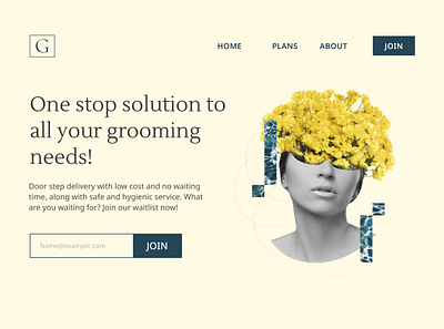 GroomRoom - One stop solution to all your grooming needs! 3d aesthetic art beauty branding cta design flowers graphic design grooming illustration logo minimal saloon typography ui ux vector